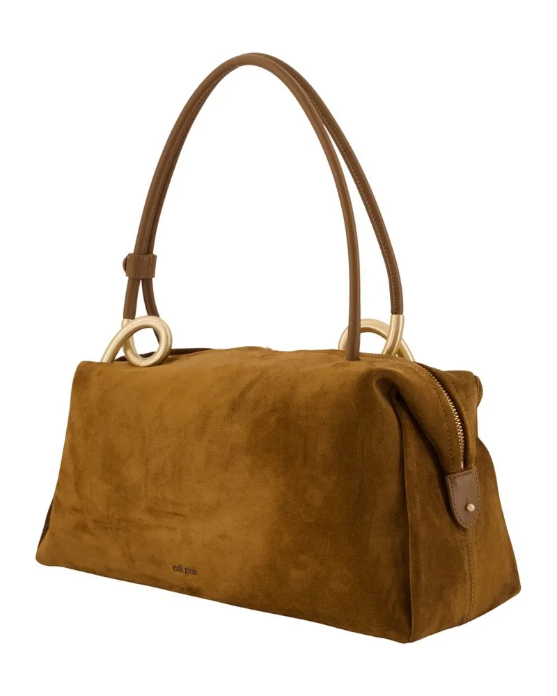Cult Gaia Women's Azariah Shoulder Bag -  Leather Khaki Calfskin Shoulder-Hobo-Bags Brown