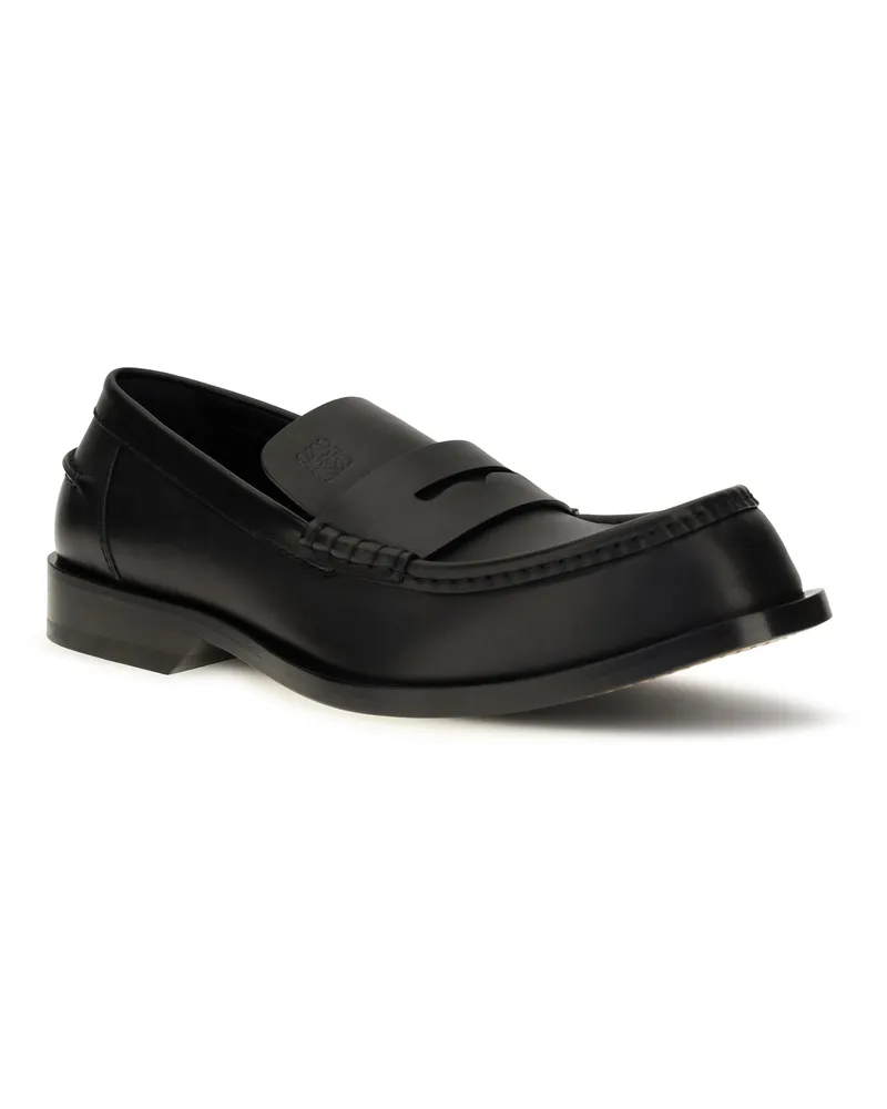 Loewe Men's Loafers Bobine Polished Calfskin Black Upper Calf Leather Black