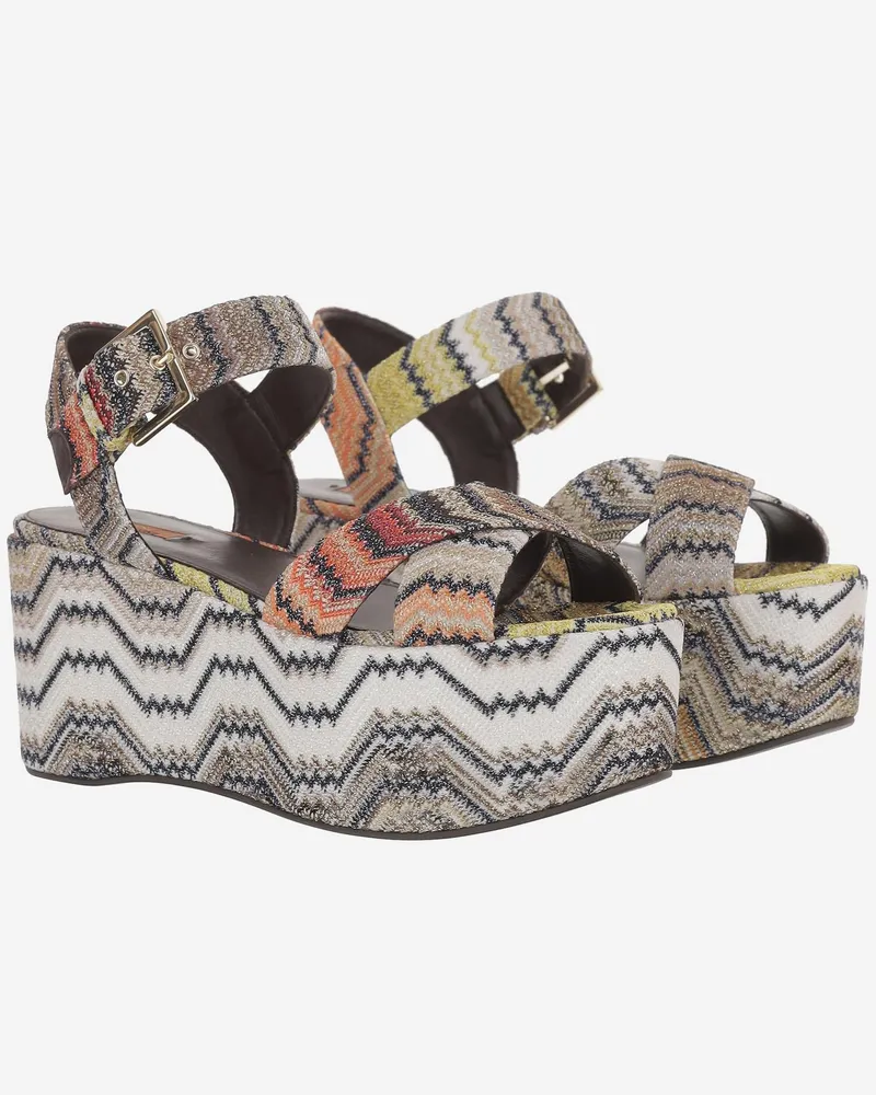 Missoni Women's Platform Sandals Viscose Blend Multicolour Multicolor