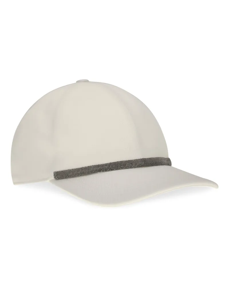 Brunello Cucinelli Women Baseball Cap With Monili Embellishment Naturale Cotton Hats E Hairbands Beige