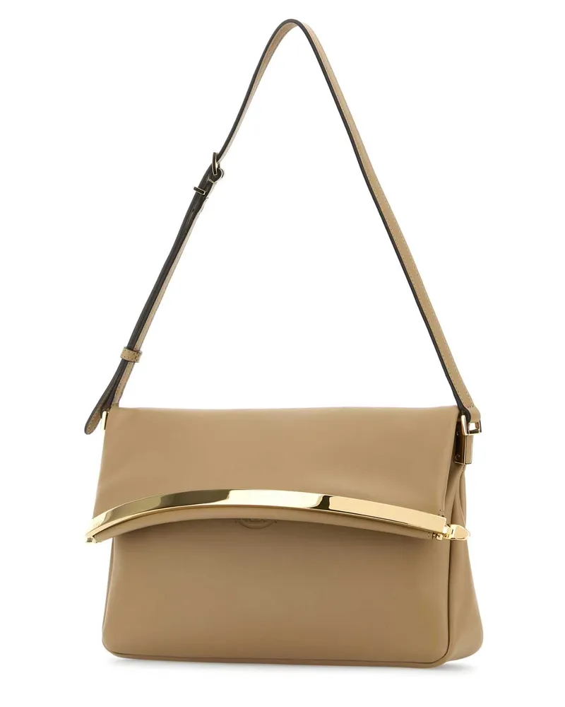 TOD'S Women's Clutch Shoulder Beige Leather Beige