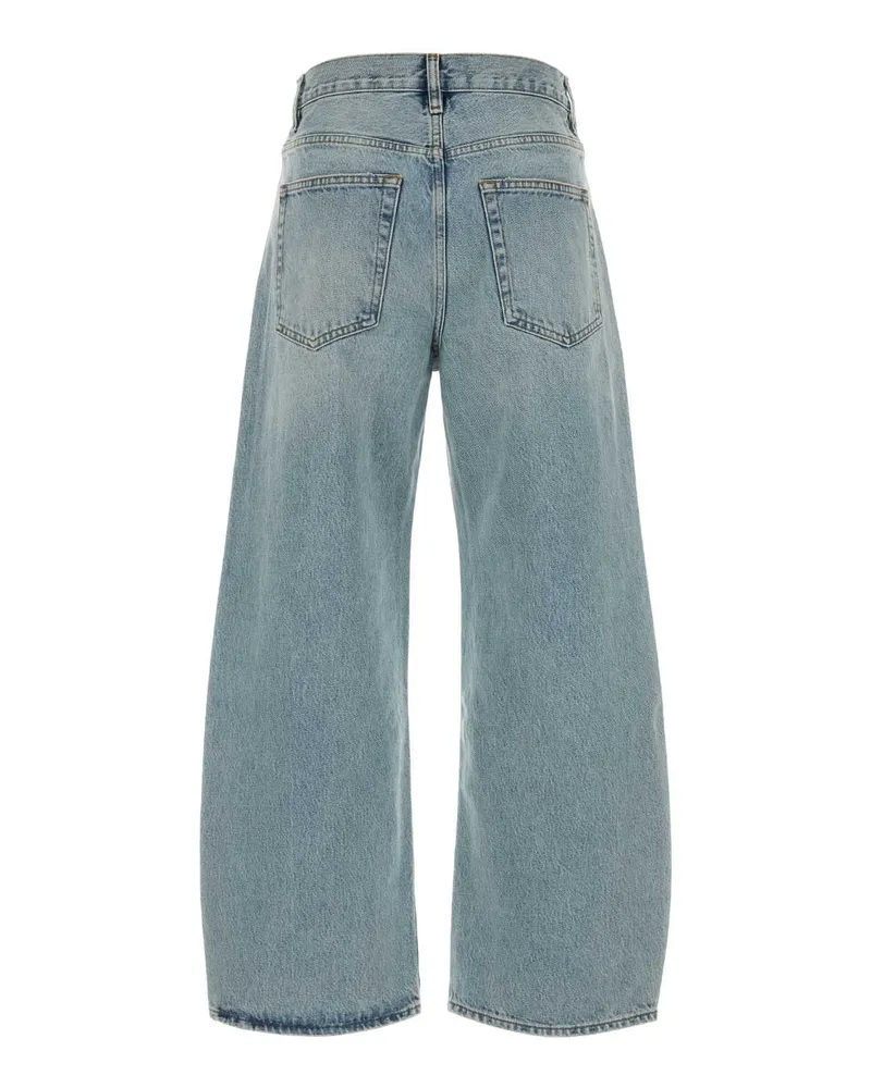 Frame Denim Women's Denim The Bow Wide-Leg Jeans Coat Exterior: Cotton Blue