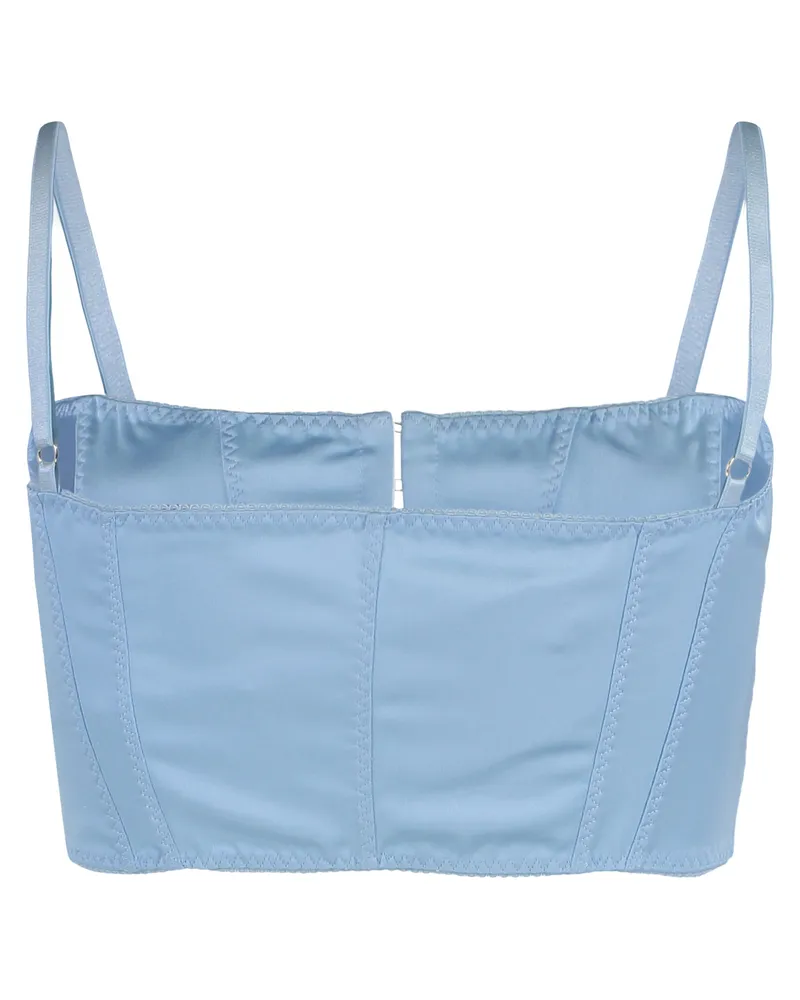 Anna October Women's Light Blue Cropped Top Polyester Tops Blue