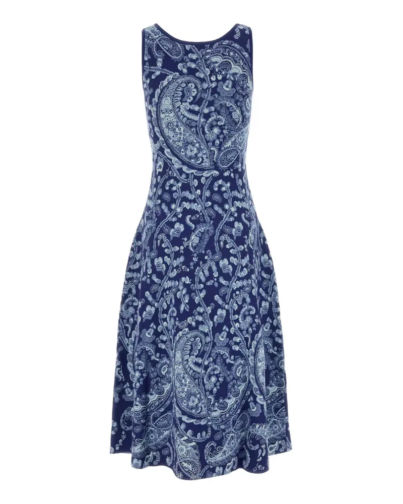 Etro Women's Embroidered Knit Dress Blu Exterior: Viscose Polyester Abiti Navy