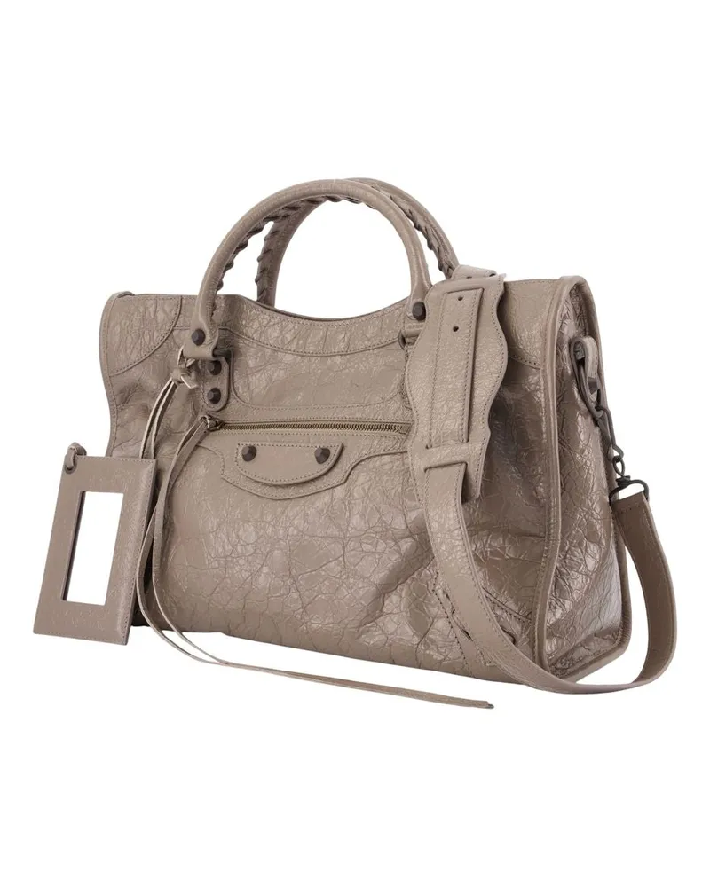 Balenciaga Women's Le City Bag M Leather Brown Lambskin Handbags-purses Brown
