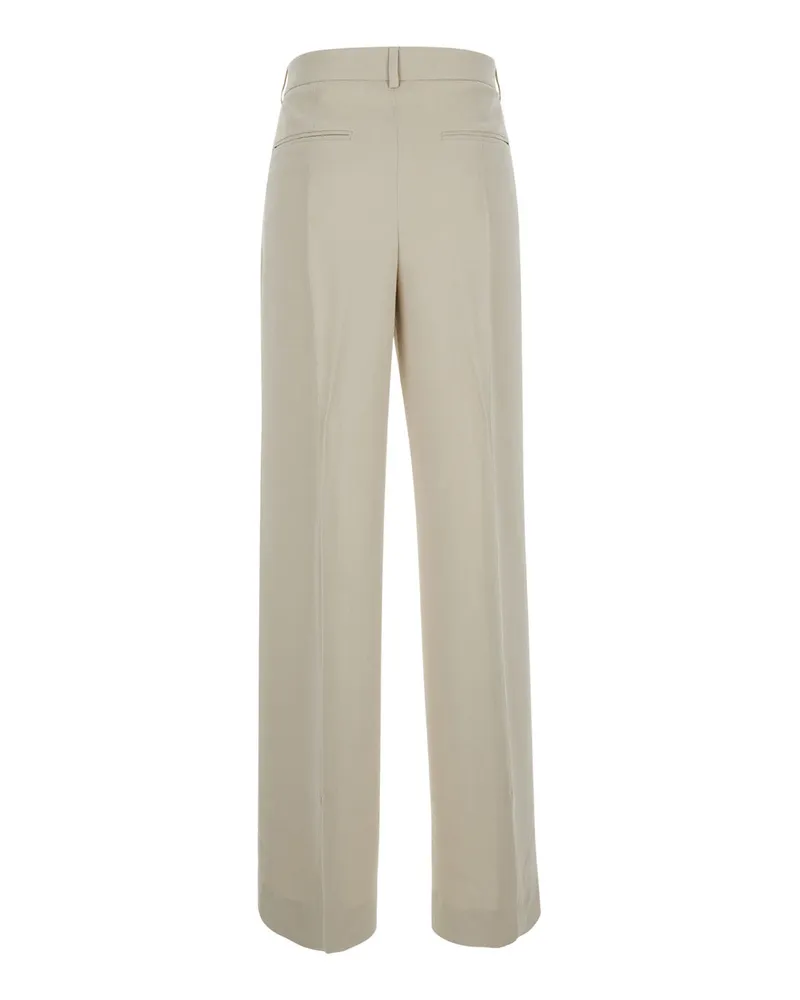 Totême Tailored Wool Blend Trousers — Beige Beige