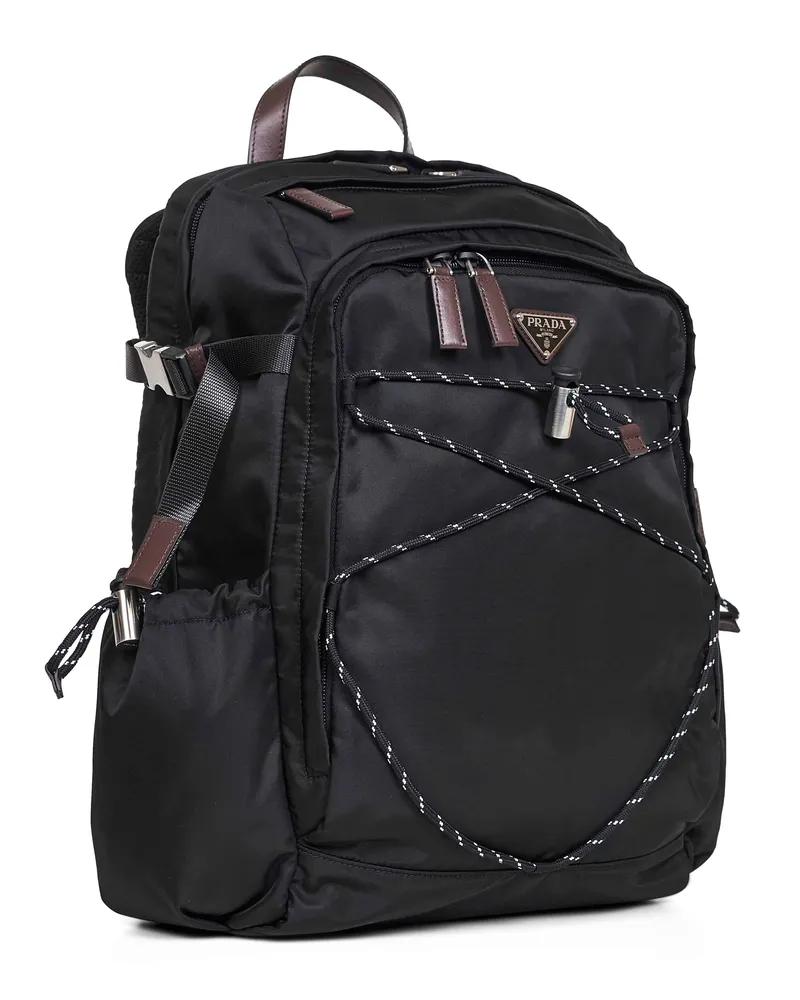 Prada Men's Backpack Speedrock Black Recycled Polyamide Backpacks Black