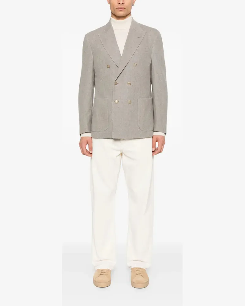 Eleventy Women's Double-Breasted Blazer Aw25 M Grey