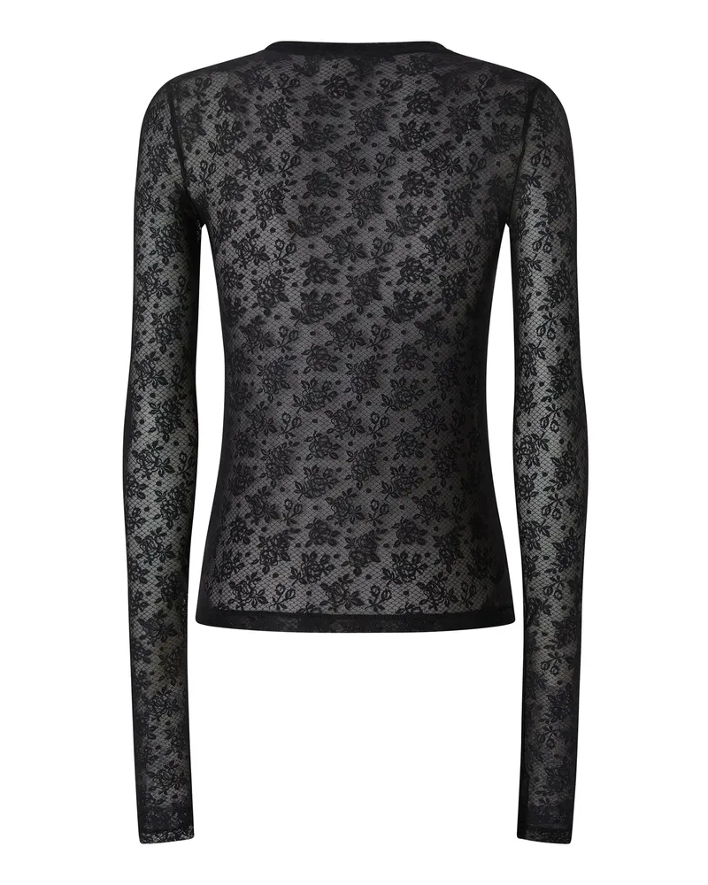 Pinko Lace Floral T-shirt — Black Black