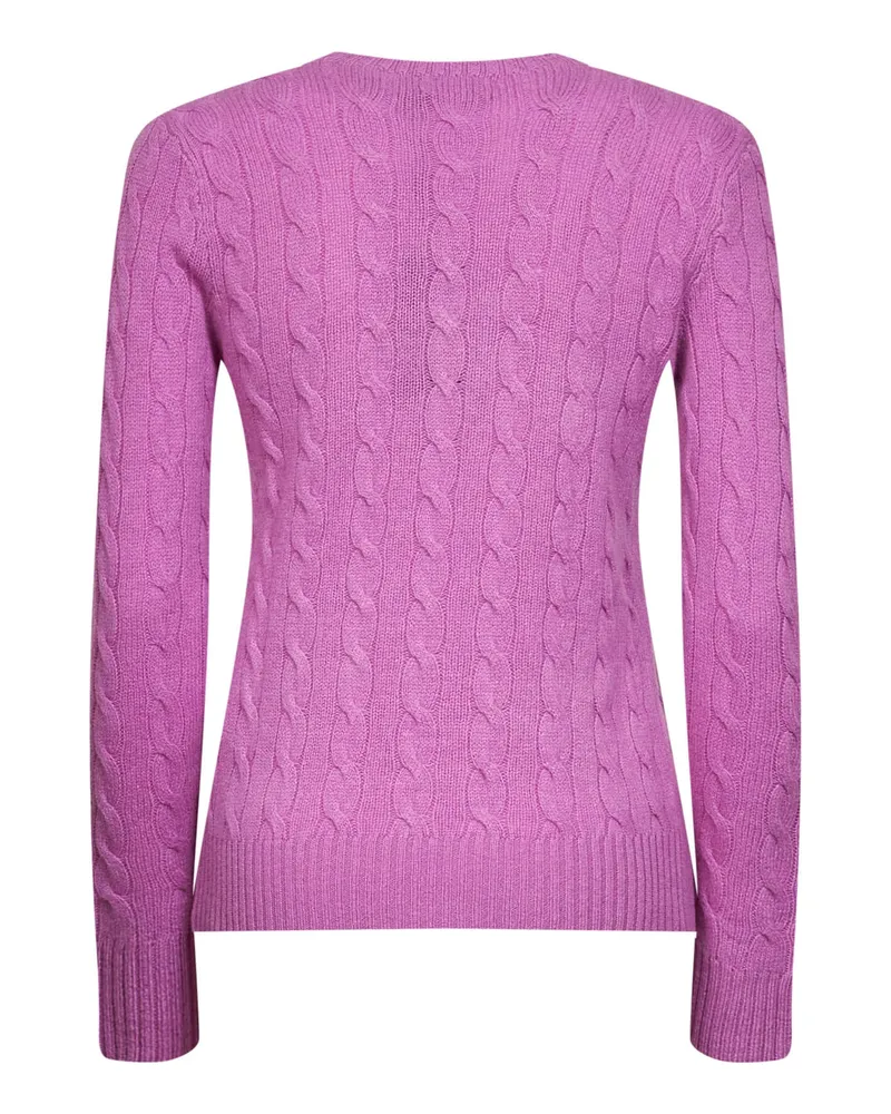 Ralph Lauren Cable-Knit Wool-Cashmere Sweater — Purple Purple