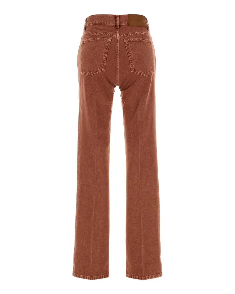 Chloé Women's Brick Denim Jeans Crimsonbrown Exterior: Cotton Pantaloni Trousers Brown