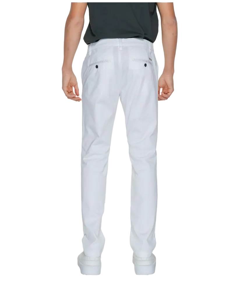 Armani Exchange Cotton-Blend Regular-Fit Trousers — White White