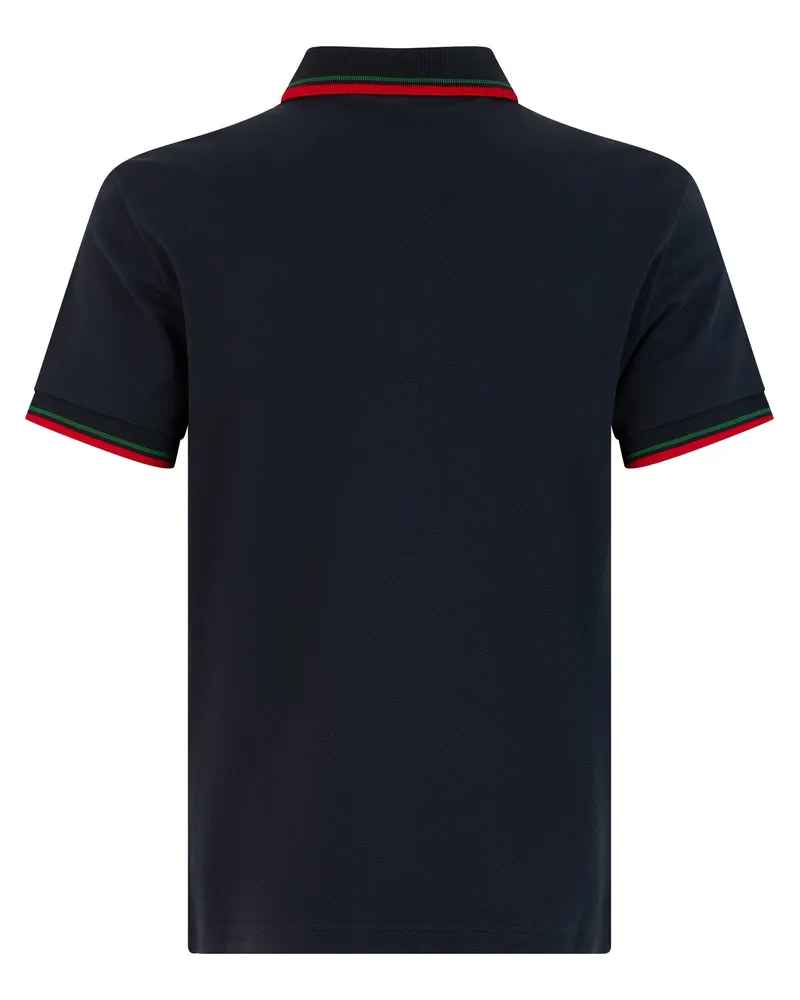 Gucci Men's Short-Sleeved Polo Blue Cotton Shirts T-shirts And Polos Navy