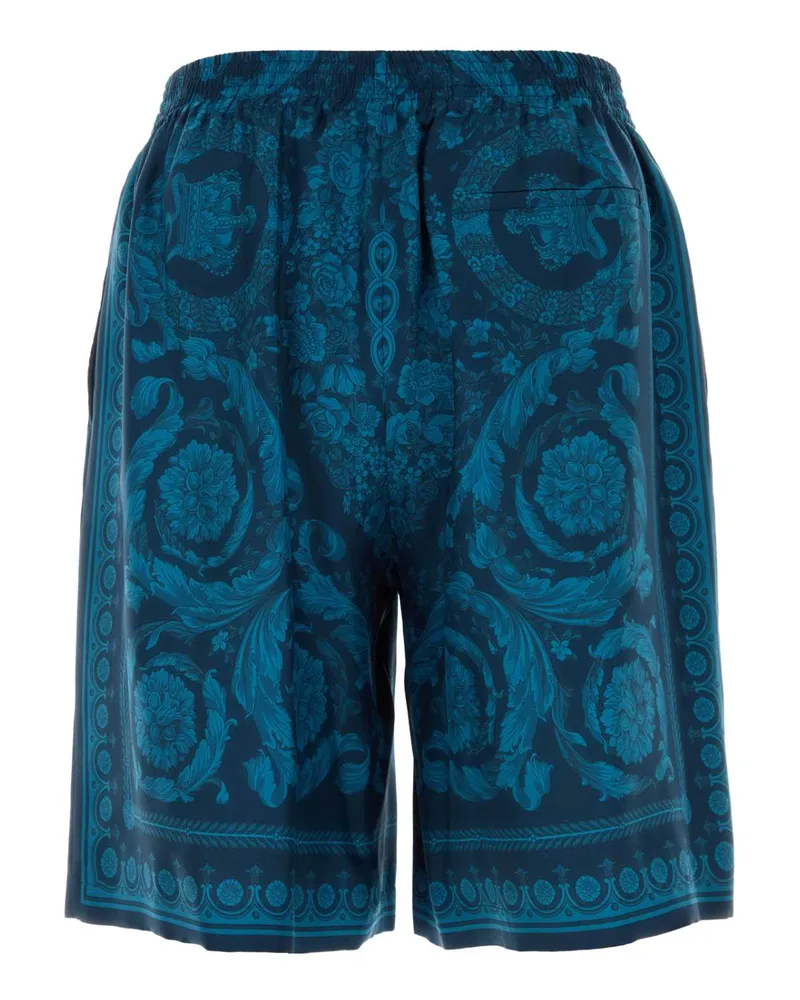 Versace 10024761a13557 5uh90 Petrolbluetonal Exterior: Silk Bermuda Short Blue