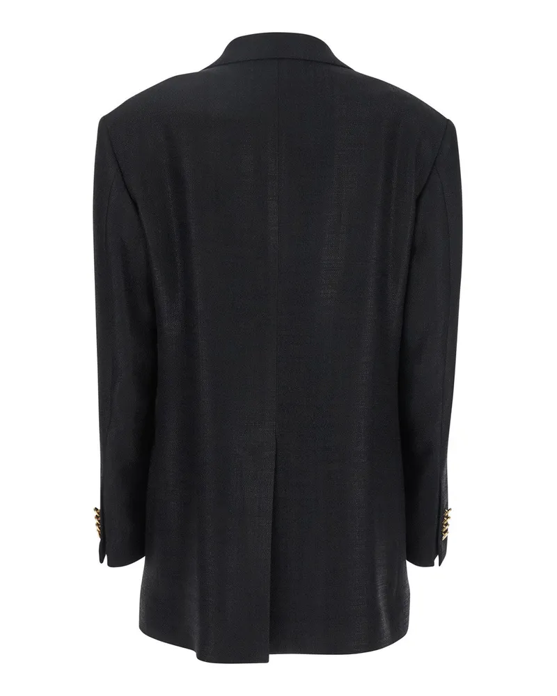 Tagliatore Women's Black Jacket With Pointed Lapels And Pockets Viscose Blazers Black