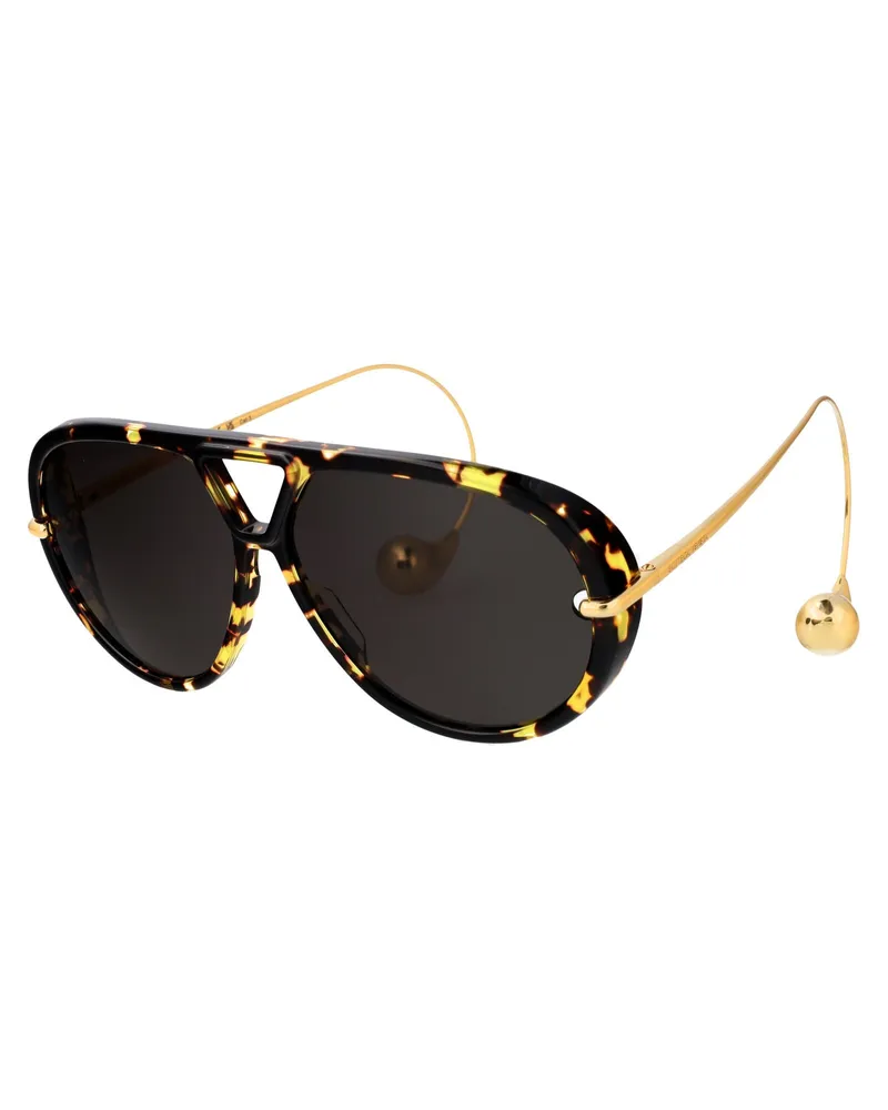Bottega Veneta Women's Sunglasses Bv1273s Havana Gold Grey Metal Havana-Gold-Grey Havana/gold/grey Black