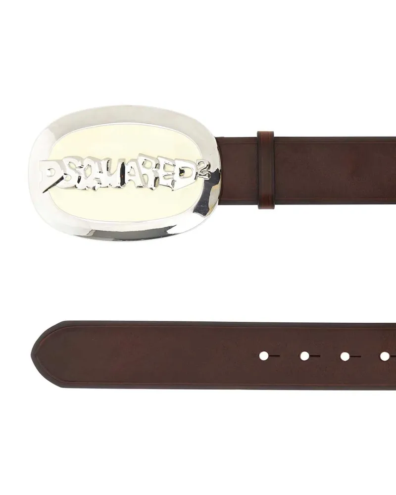 Dsquared2 Women's Brown Leather Belt M2830 Exterior: Bovine Cinture Brown