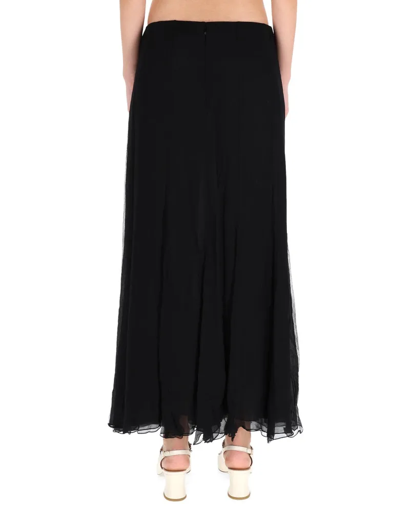 Chloé Silk Muslin Maxi Skirt — Black Black