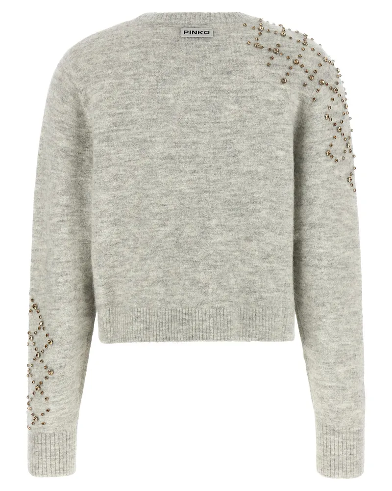 Pinko Rhinestone-Embellished Sweater — Beige Beige