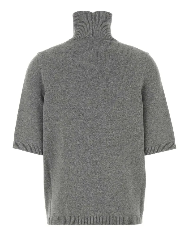 Alaïa Women's Grey Stretch Cashmere Blend Sweater Grischine Maglieria Gray