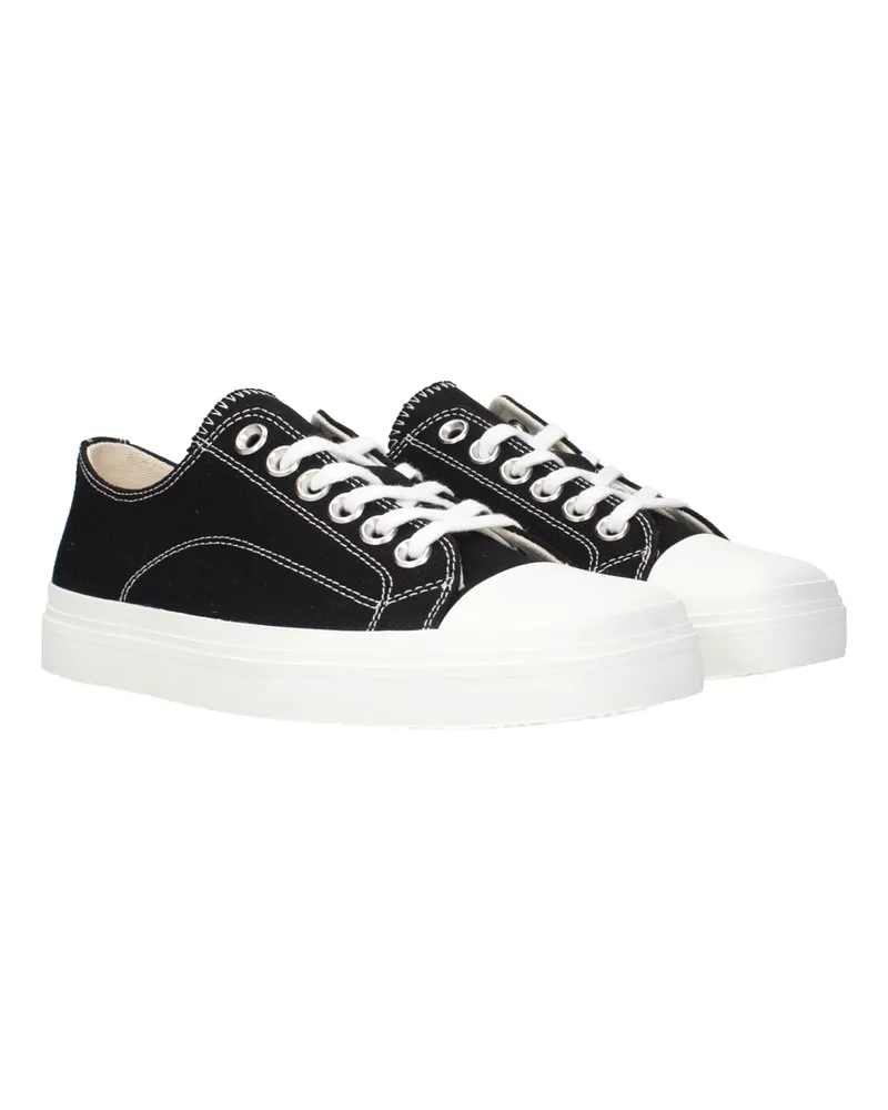 Moschino Women's Black Fabric Low Top Sneakers Black