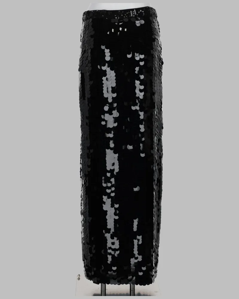 P.A.R.O.S.H. Macro Sequin-Embellished Skirt — Black Black