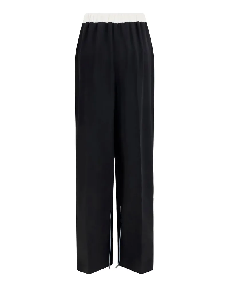 Kiton Women's Silk Pants Nero Trousers Black