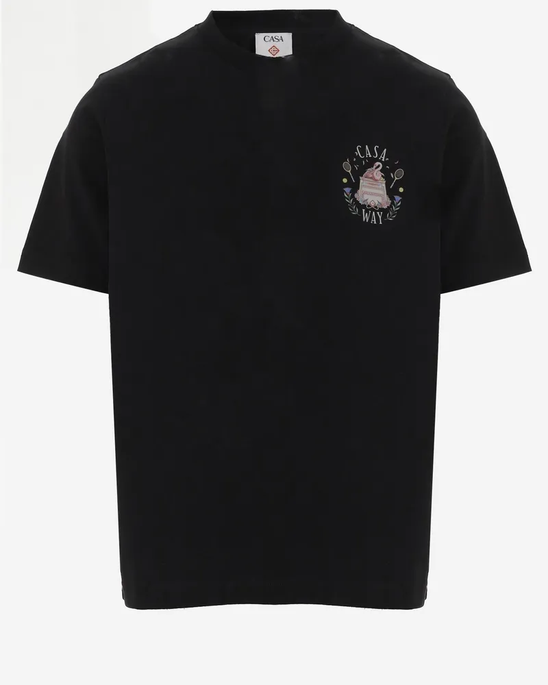 Casablanca Paris Men's Cotton T-Shirt Black Organic T-Shirts And Polos Black