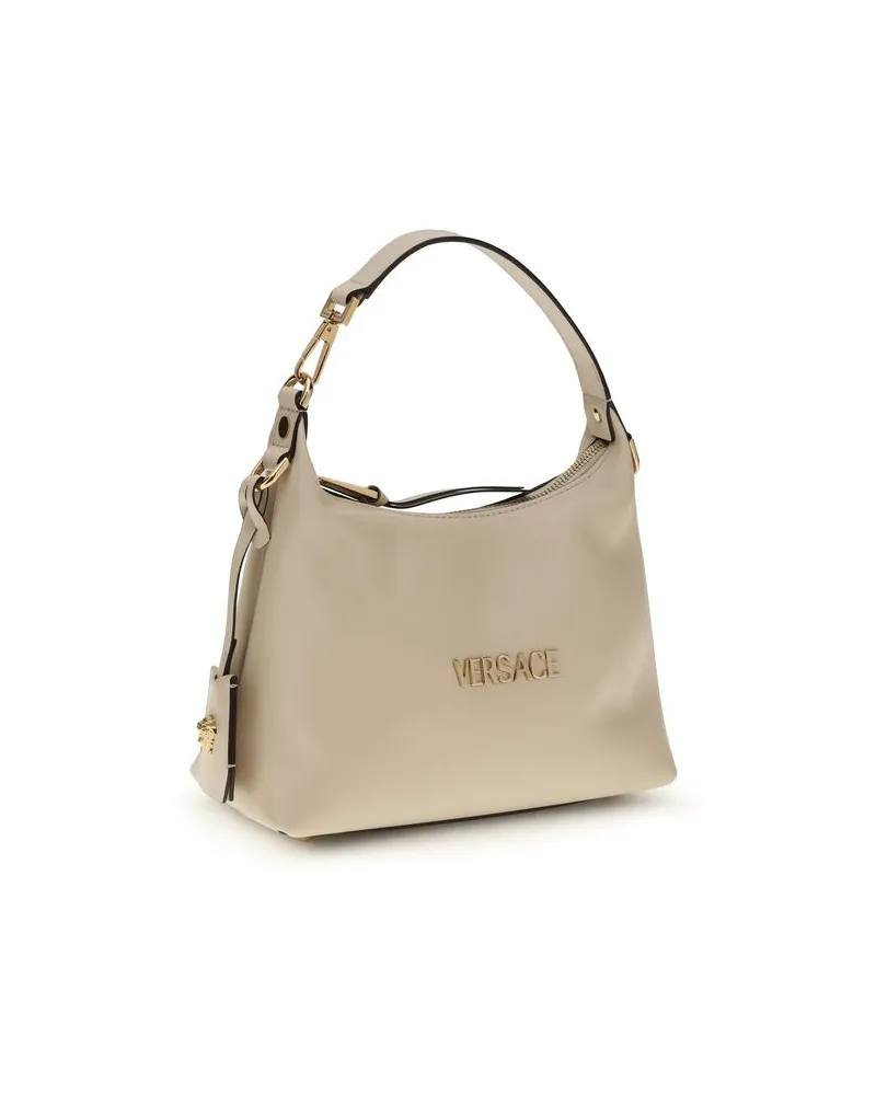 Versace Women's Calf Leather Shoulder Bag Beige Bos Beige