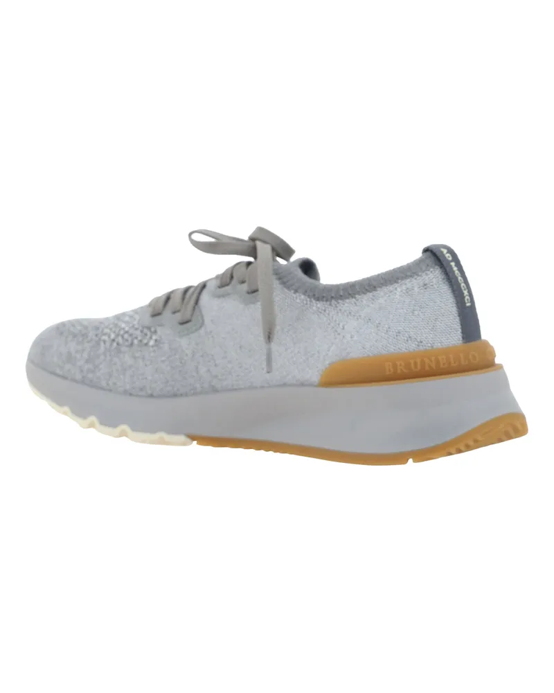 Brunello Cucinelli Men's Sneakers Cotton Upper Coke-Atene-Lapis-Grey Ch-Panama-Amber Upper: Trainers Coke/atene/lapis/grey Ch/panama/amber Gray