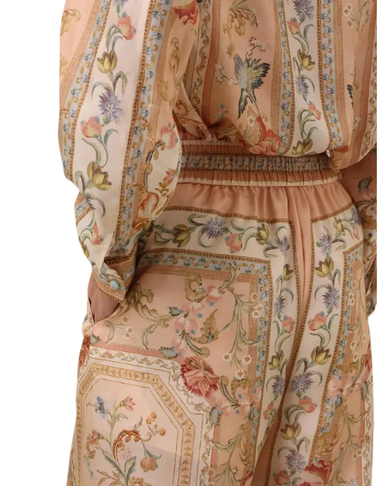 Zimmermann Women's Roselight Floral-Print Silk Trousers Aw26 W Blush