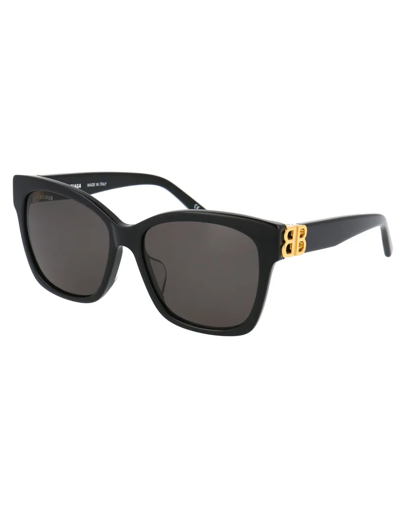Balenciaga Women's Sunglasses Bb0102sa Black-Gold-Grey Metal Black/gold/grey Black