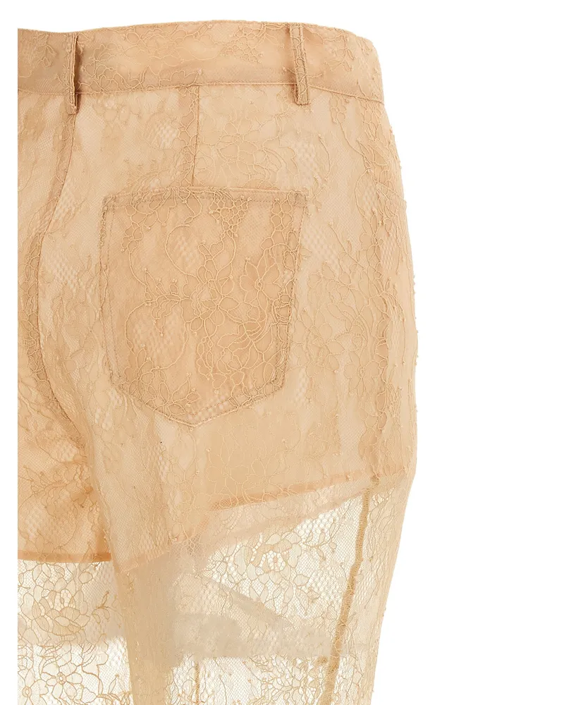 Giuseppe di Morabito Lace Flared Trousers — Beige Beige