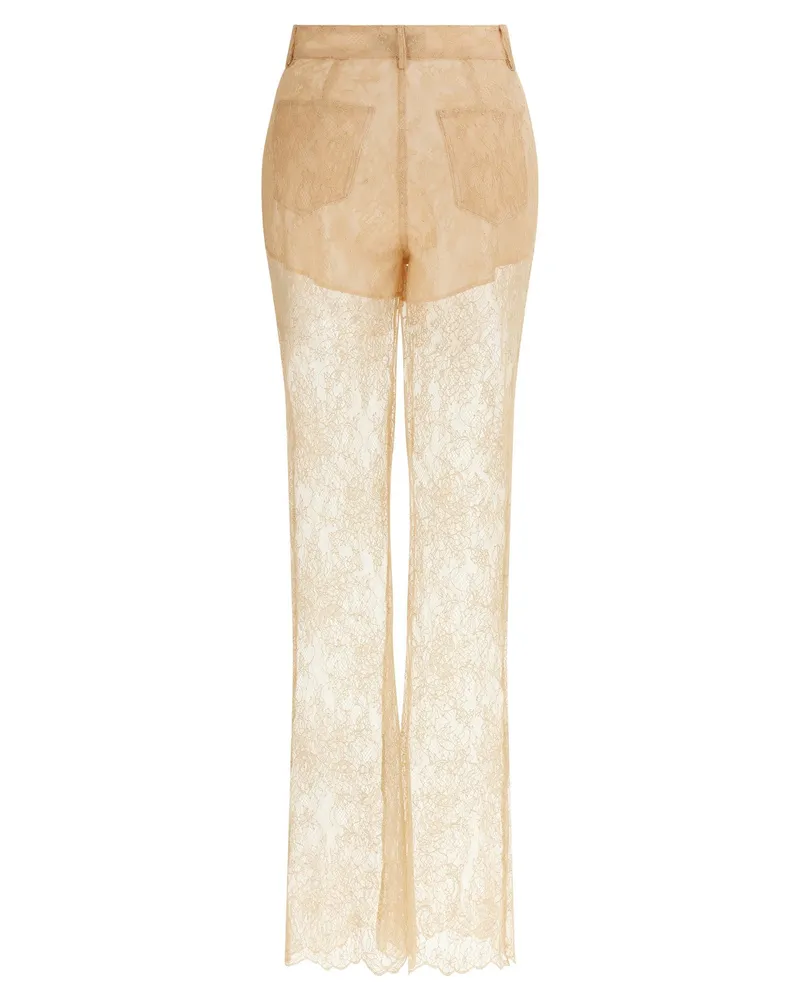 Giuseppe di Morabito Lace Flared Trousers — Beige Beige