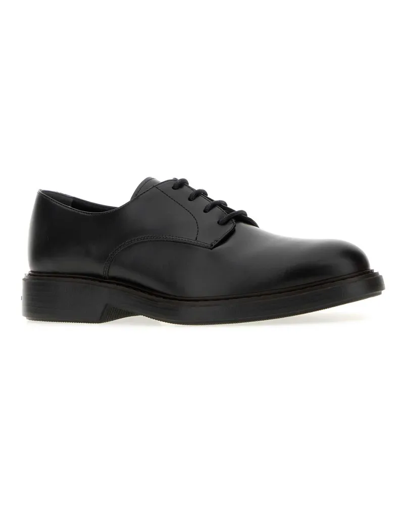 Hogan Men's Black Leather H704 Lace-Up Shoes Nero Scarpe Stringate Black