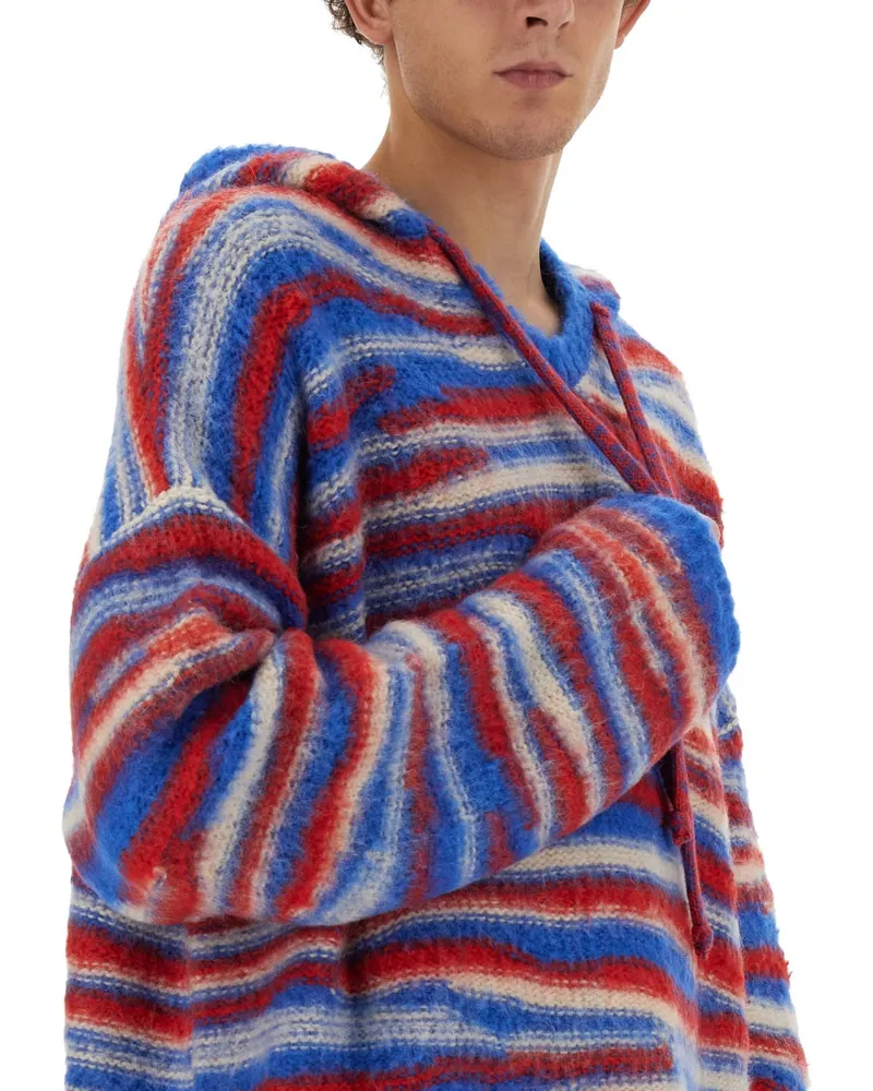 ERL Hooded Acrylic Blend Sweater — Multicolor Multicolor