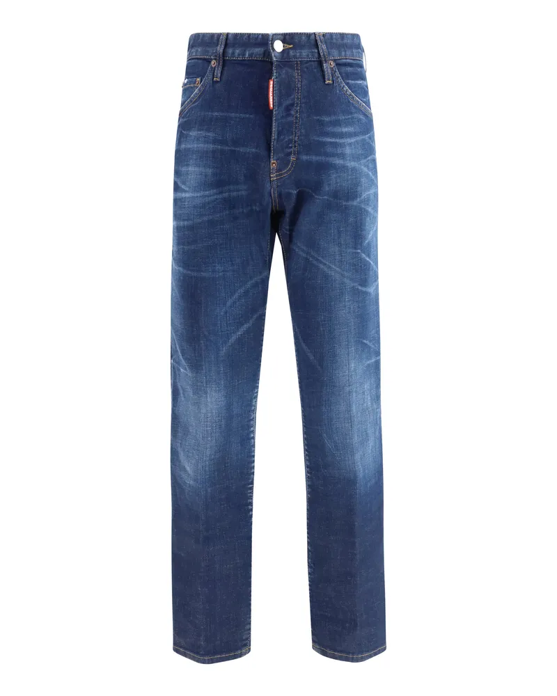 Dsquared2 Men's Teddy Jeans Navy Blue Cotton; Elastane Navy