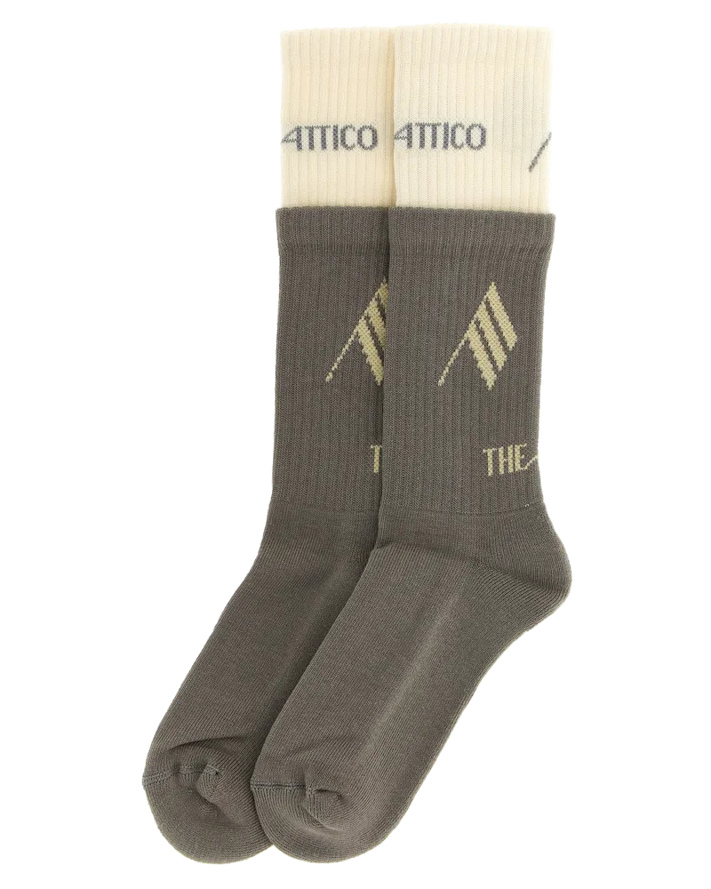 ATTICO Women's Gray Cotton Socks Clothing Gray