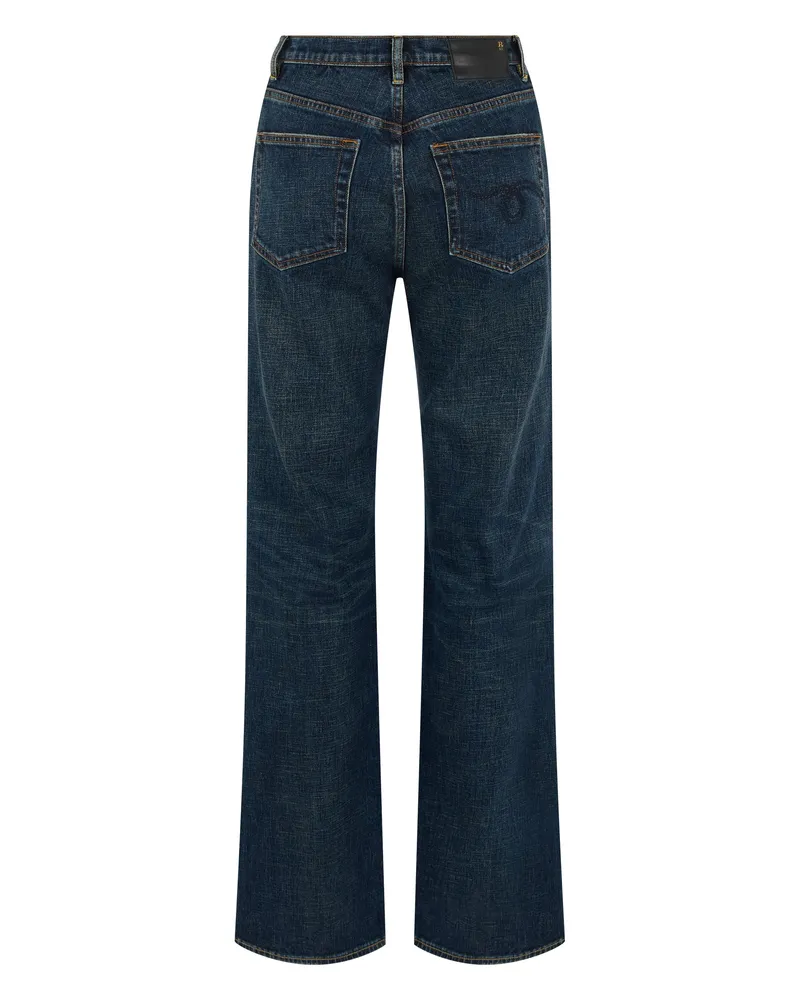 R13 Women's Wide-Leg Jeans Blue Cotton Blue