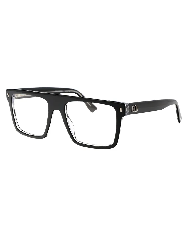 Dsquared2 Men's Sunglasses Icon0012 Black Crystal Acetate Glasses & Frames Black