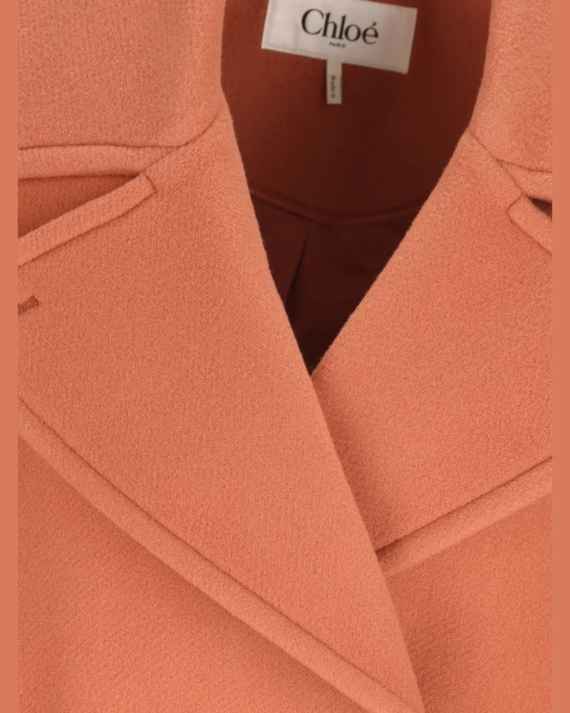 Chloé Wool Double-Breasted Coat — orange Orange