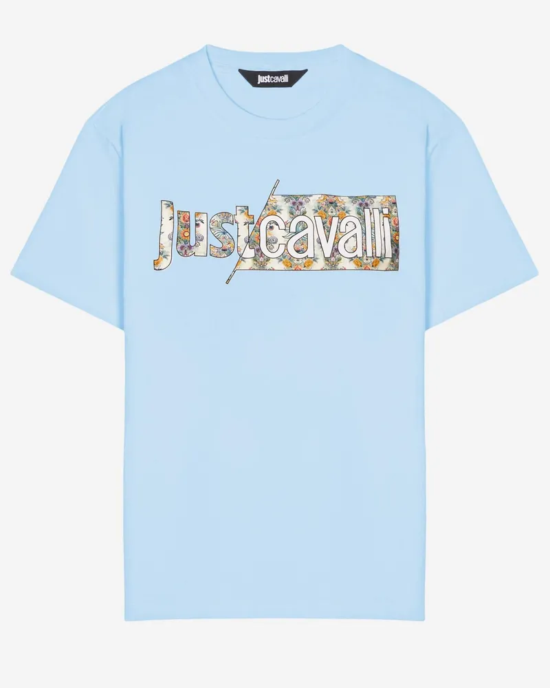 Just Cavalli Women's Cotton T-Shirt Light Blue T-Shirts & Jerseys Blue