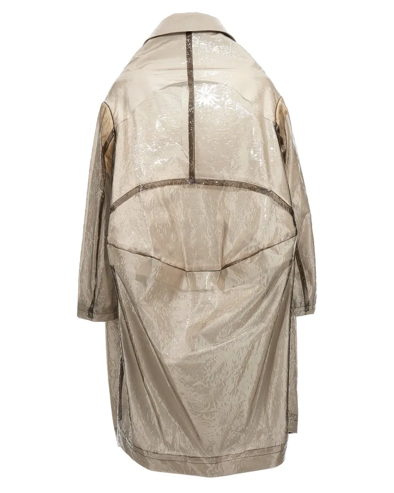 Comme des Garçons Textured Polyurethane Trench Coat — Beige Beige