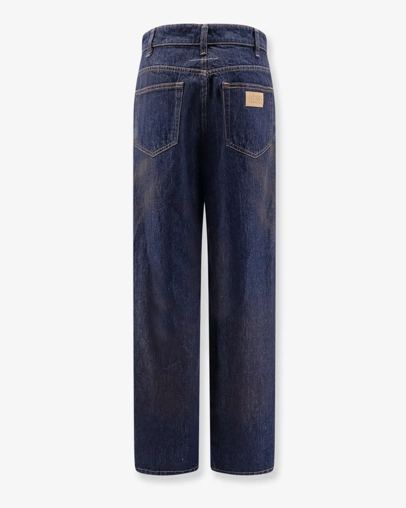 Maison Margiela Women's Jeans With Signature Tag Blue Cotton Blue