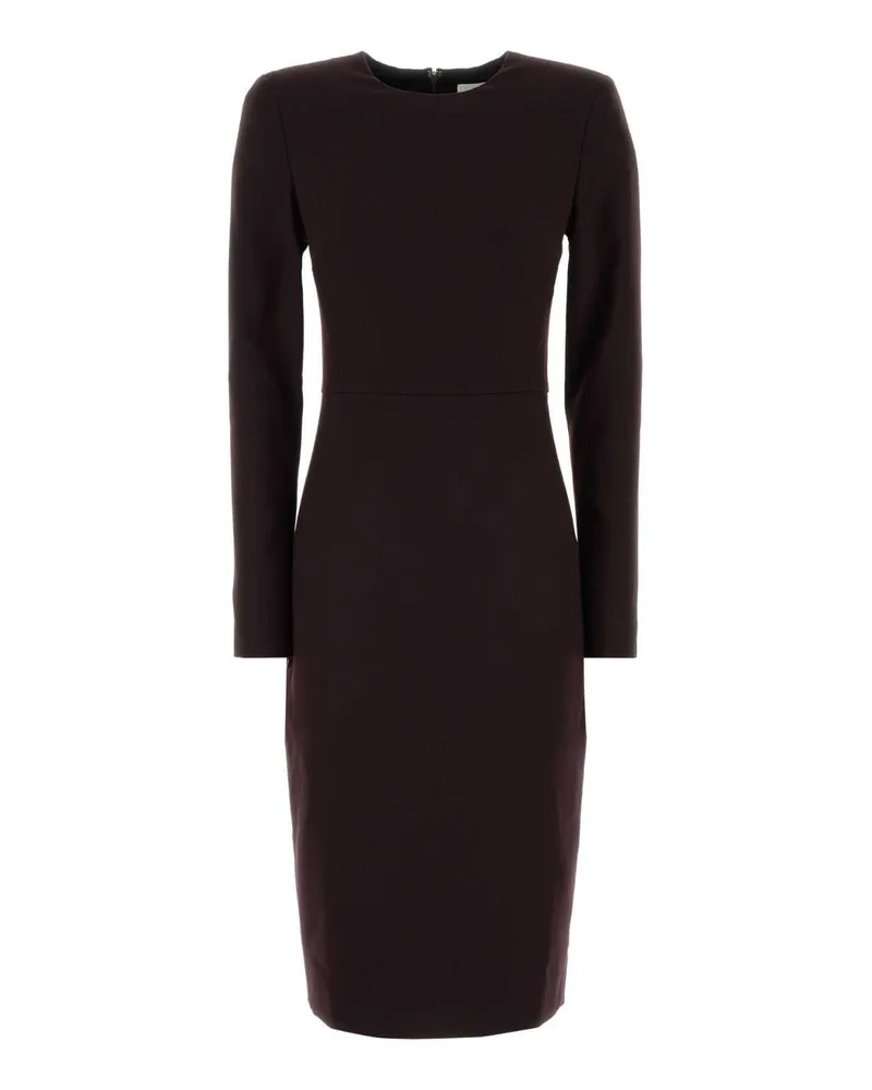 Victoria Beckham Virgin Wool and Polyester Dress — Brown Brown