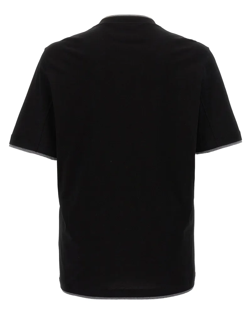 Brunello Cucinelli Men's Black Cotton T-Shirt Black