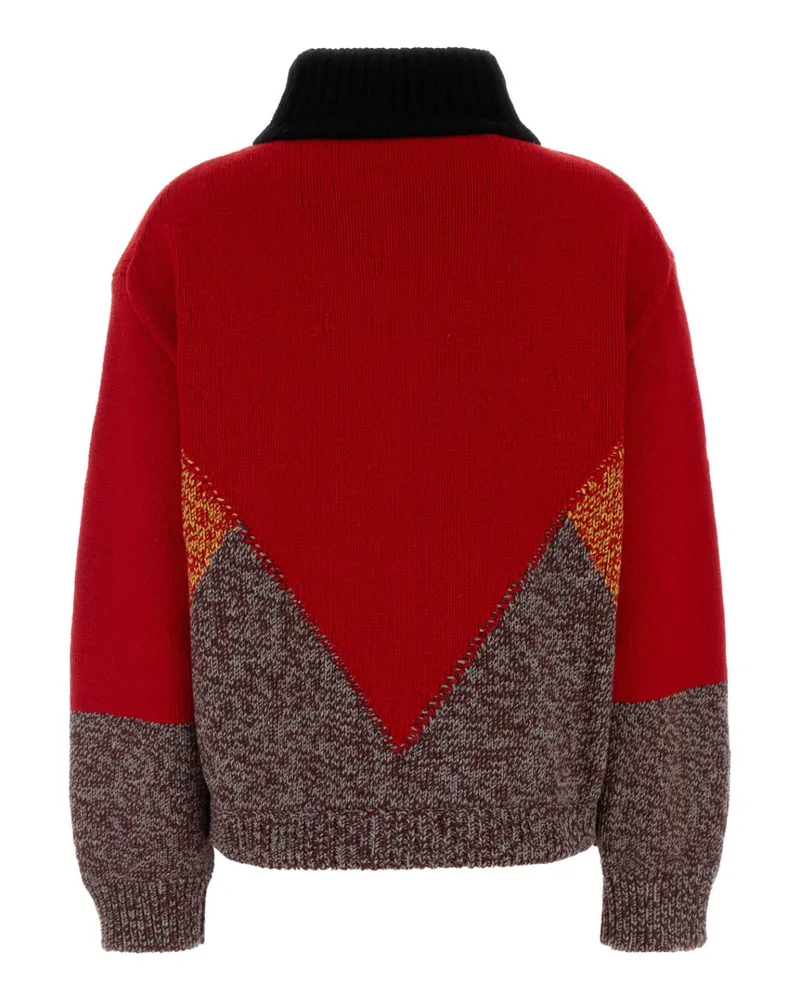 Marni Wool-Cashmere Colorblock Jacket — Red Red