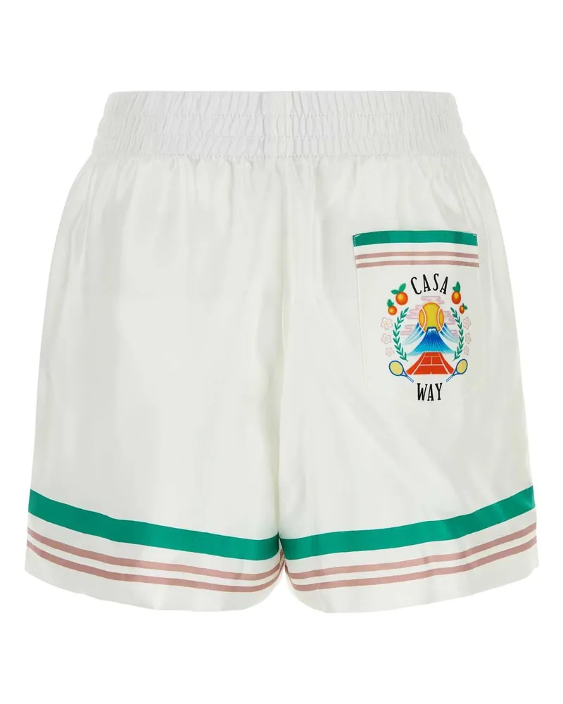 Casablanca Paris Women's White Satin Shorts Casaway Main: Silk Lining: Polyester White