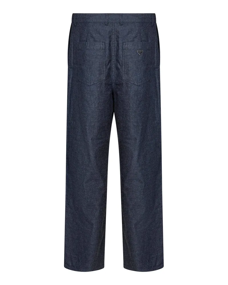 Prada Men's Straight-Leg Jeans Blue Cotton Blue