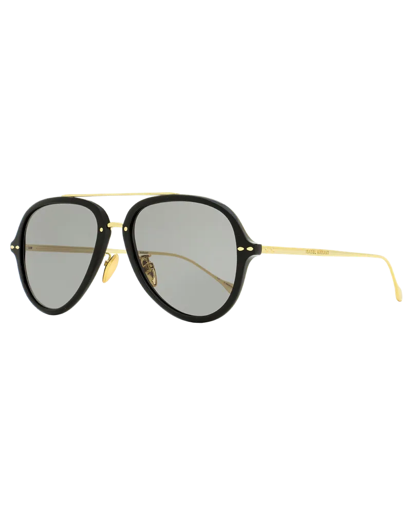 Isabel Marant Women's Kamille Sunglasses Im0038s 2m2ir Black-Gold 57mm Plastic (acetate)-Metal Black/gold (acetate)/metal Black